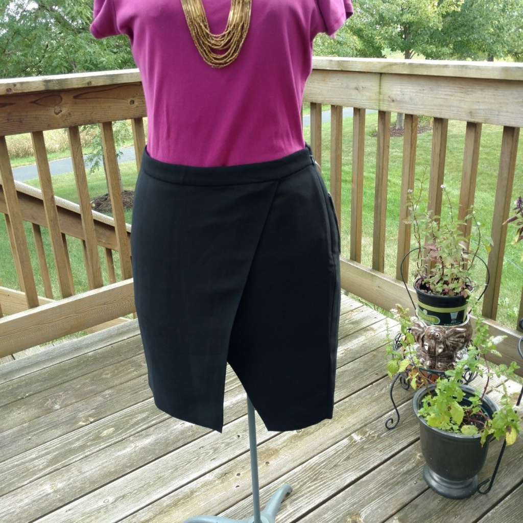 Lauren Black Wraparound Mini Women Lady Skirt L